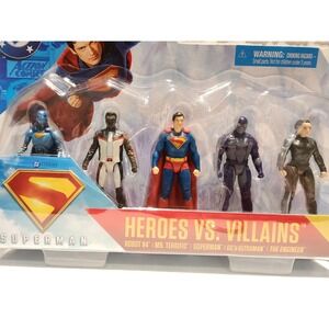 Spin Master DC SUPERMAN Movie Heroes VS Villains 3' Action Figures Set Of 5 NEW